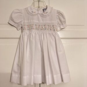 Friedknit Creations White Smocked Dress